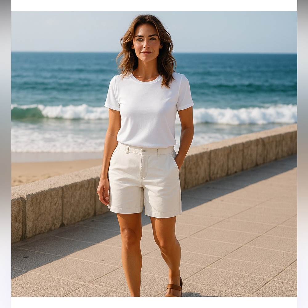 Womens J.Crew white shorts size:14